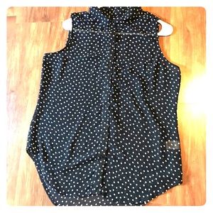 Liz Claiborne, white polka dot, tank top blouse.